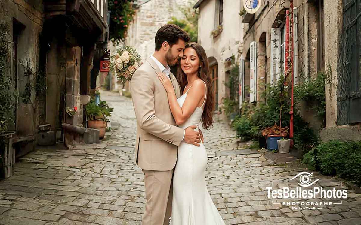 Séance photo de couple mariés – instant intime à Dinan
