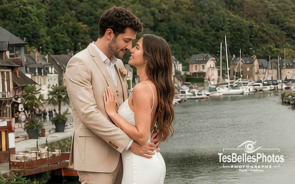 Séance photo de couple mariés à Dinan – ambiance romantique