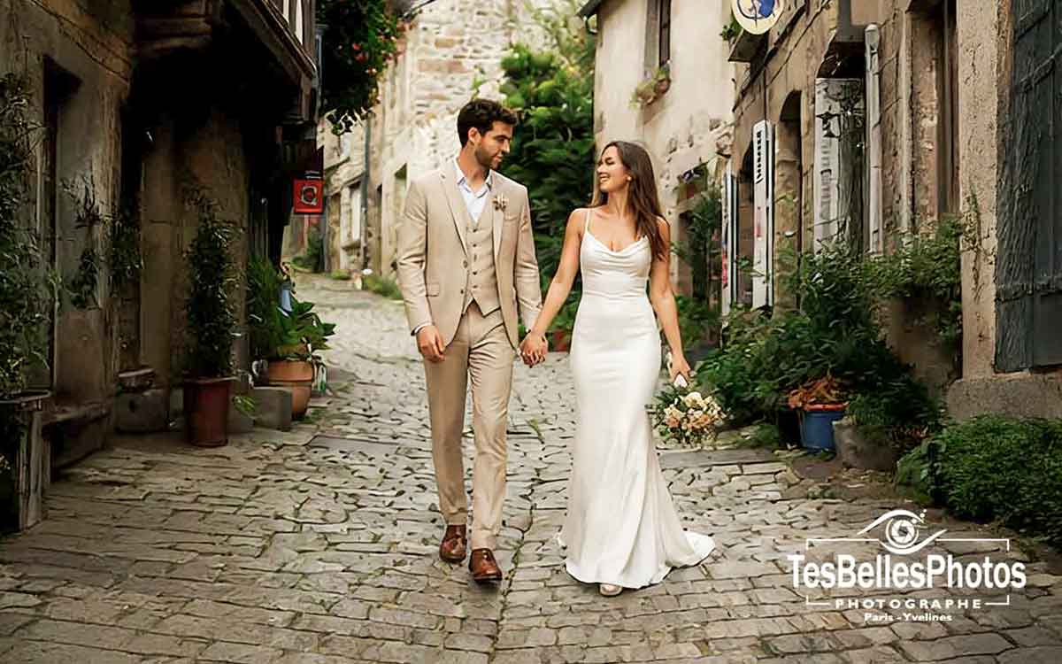 Photographe mariage Dinan – séance photo de couple mariés