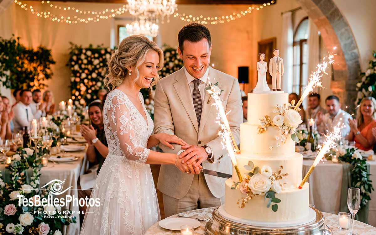 Photographe mariage à Saint-Malo – moment du gâteau de mariage
