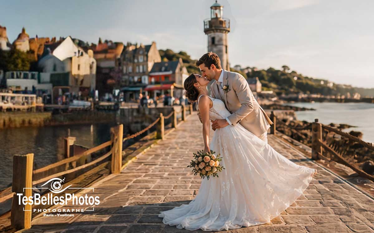Photographe mariage Cancale – séance élégante du couple