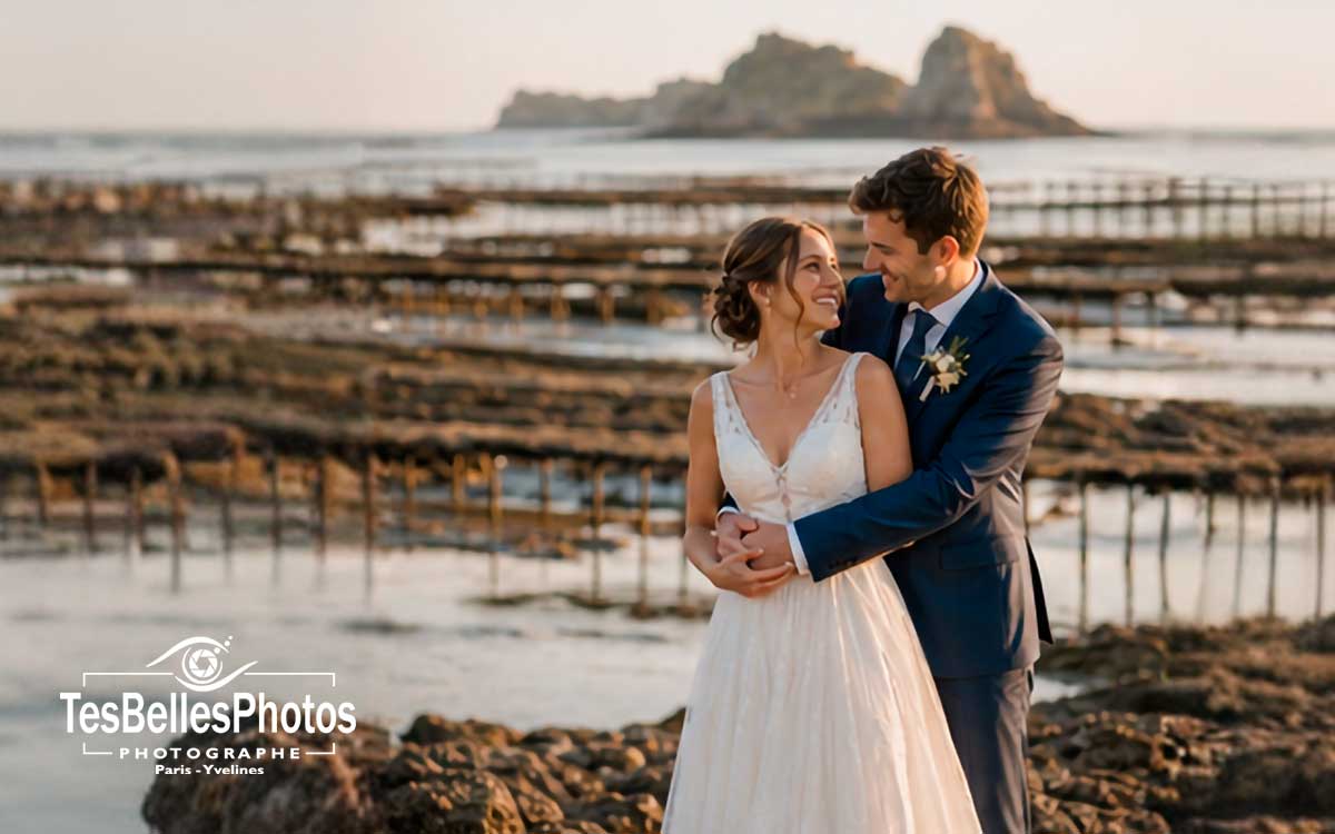 Photographe mariage Cancale – couple de mariés complices