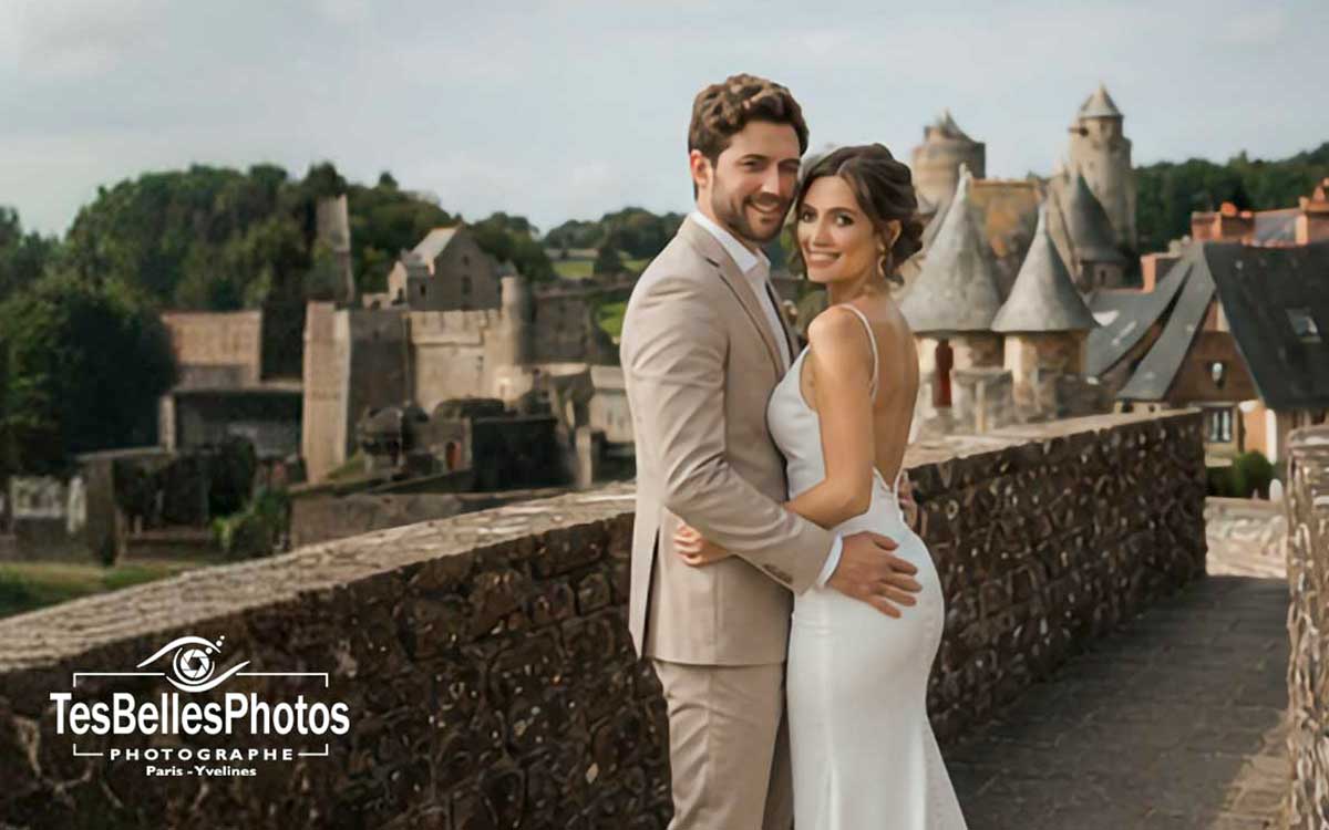 Séance couple à Fougères – mariés complices en photo naturelle