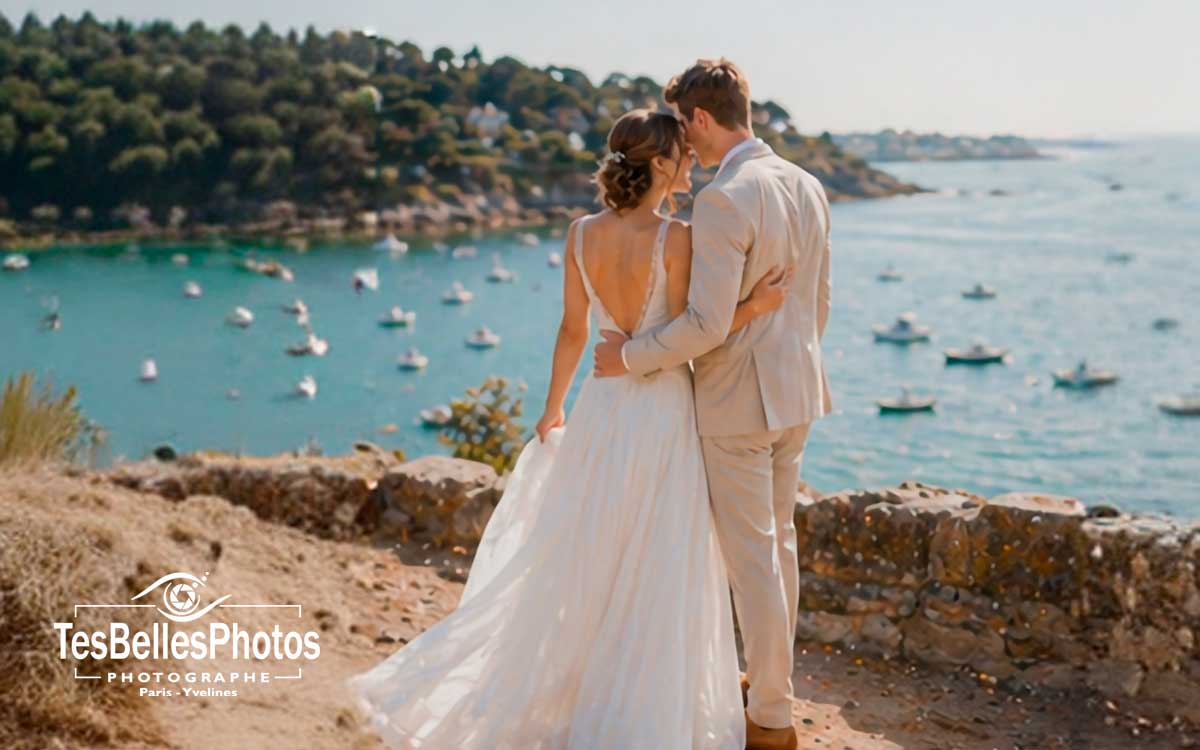 Photographe mariage Dinard – couple en séance photo