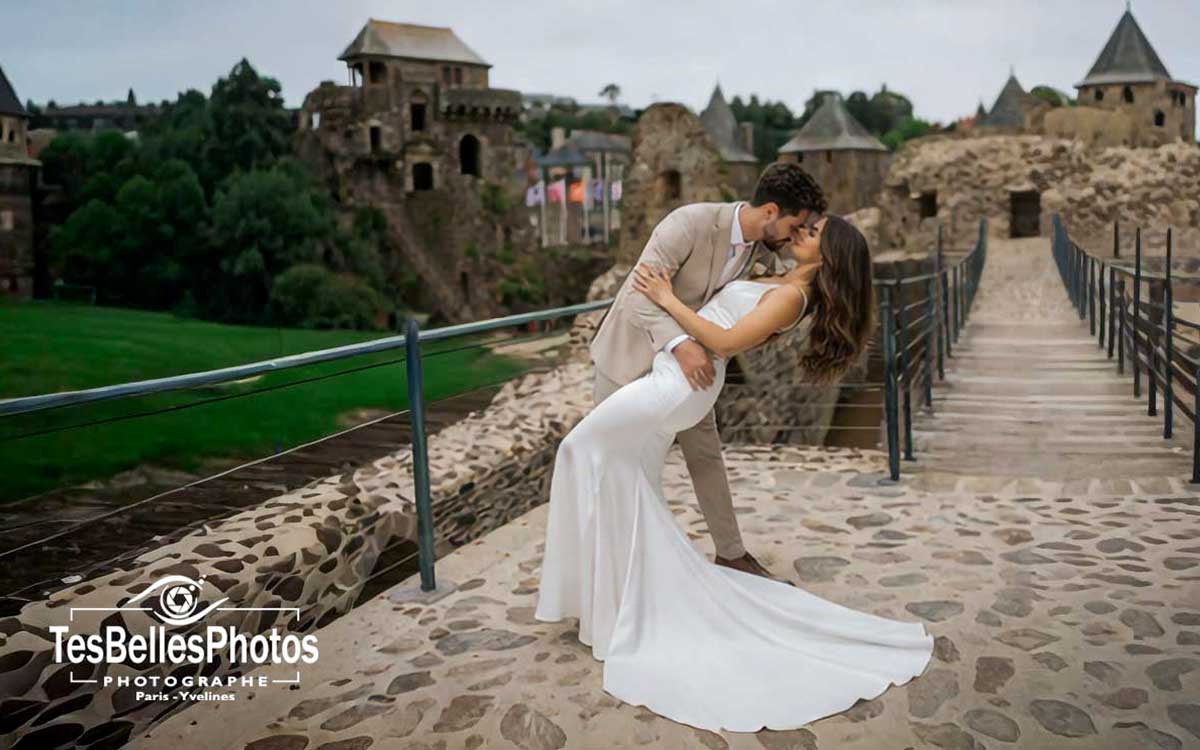 Photographe mariage Fougères – séance photo des mariés au château de Fougères