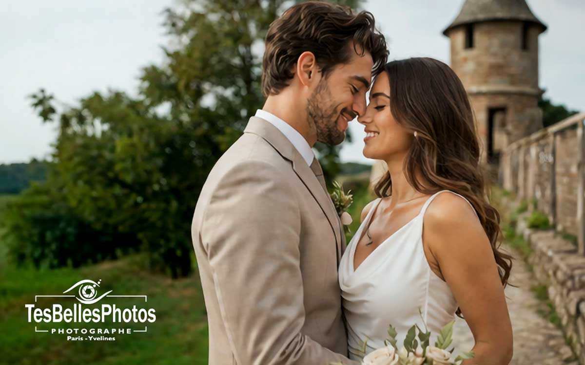 Photographe mariage Fougères – séance couple au château
