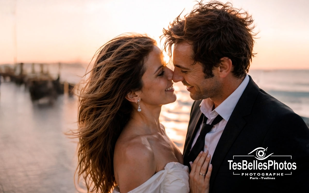 Photographe de mariage à Saint-Malo capturant un couple de mariés