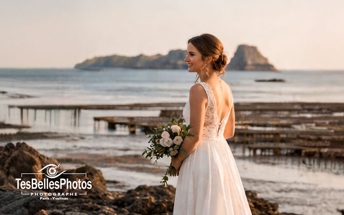 Photographe mariage Cancale – portrait élégant de la mariée