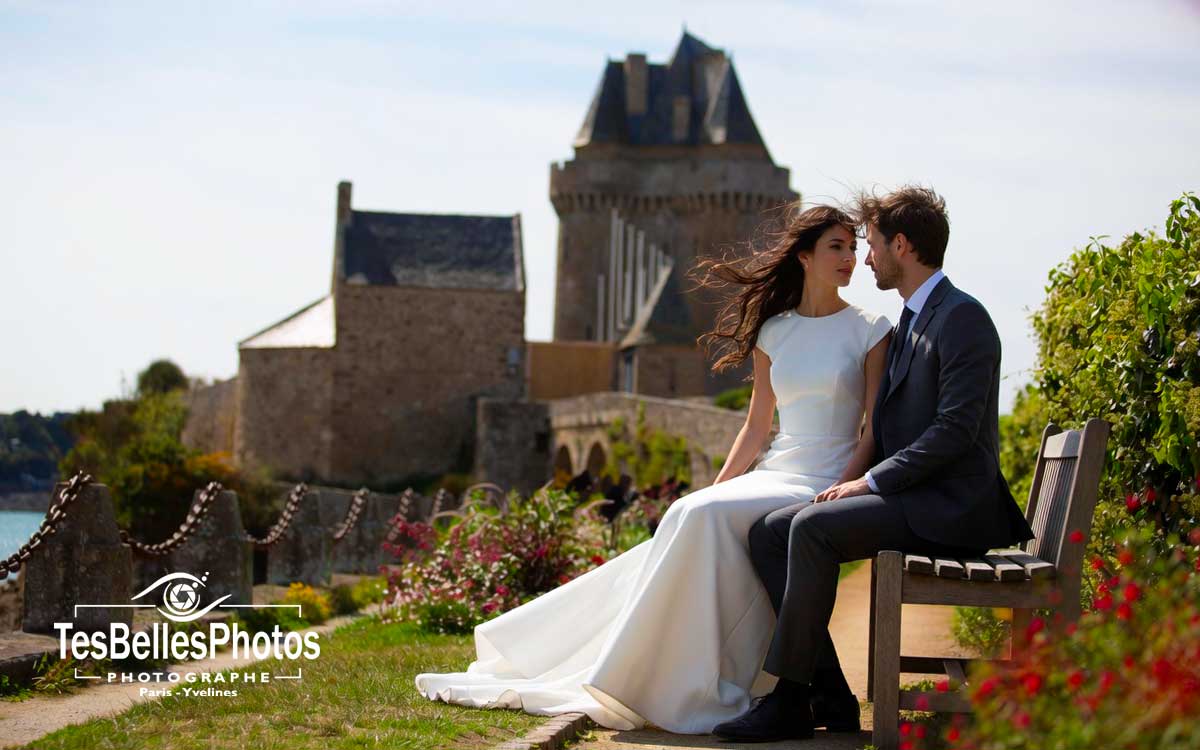 Reportage photo mariage Saint-Malo – moment complice du couple