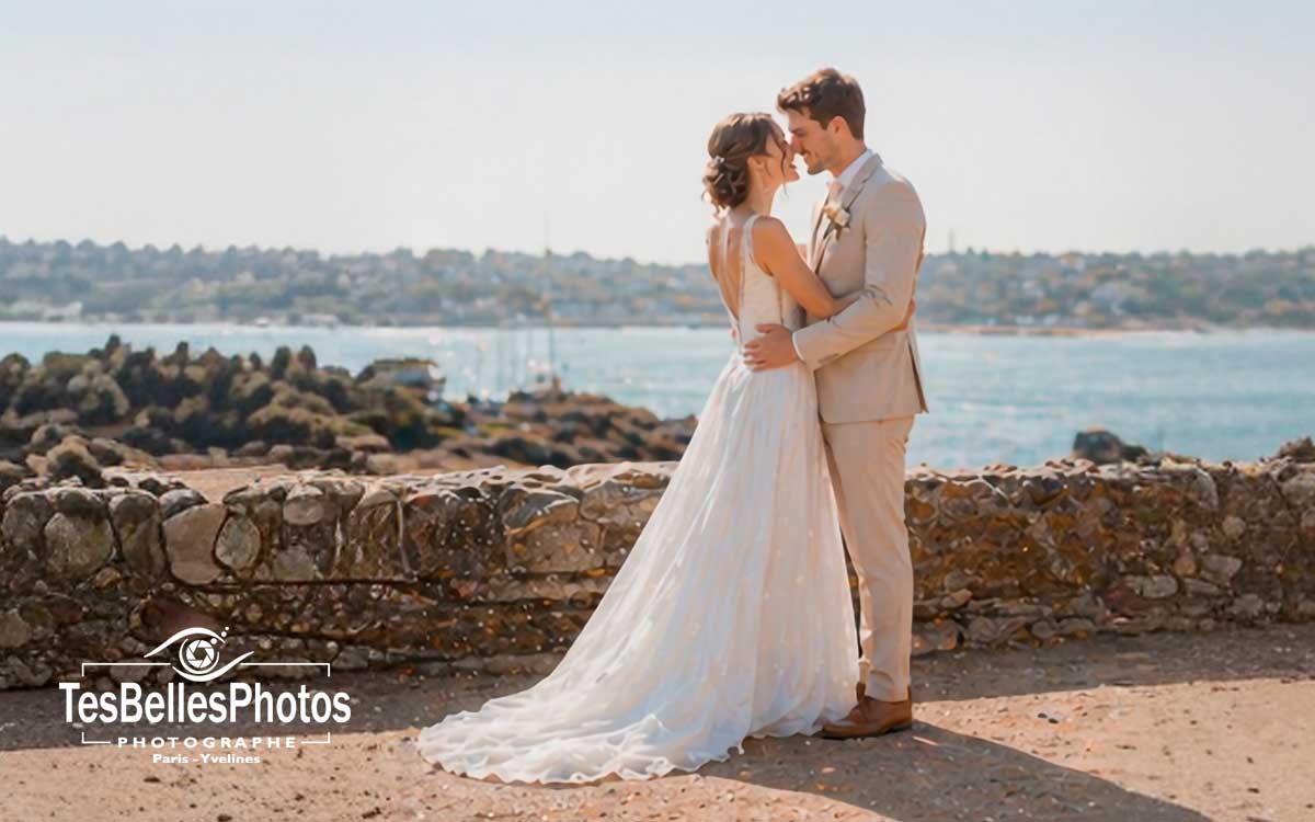 Séance photo mariage Dinard – couple romantique
